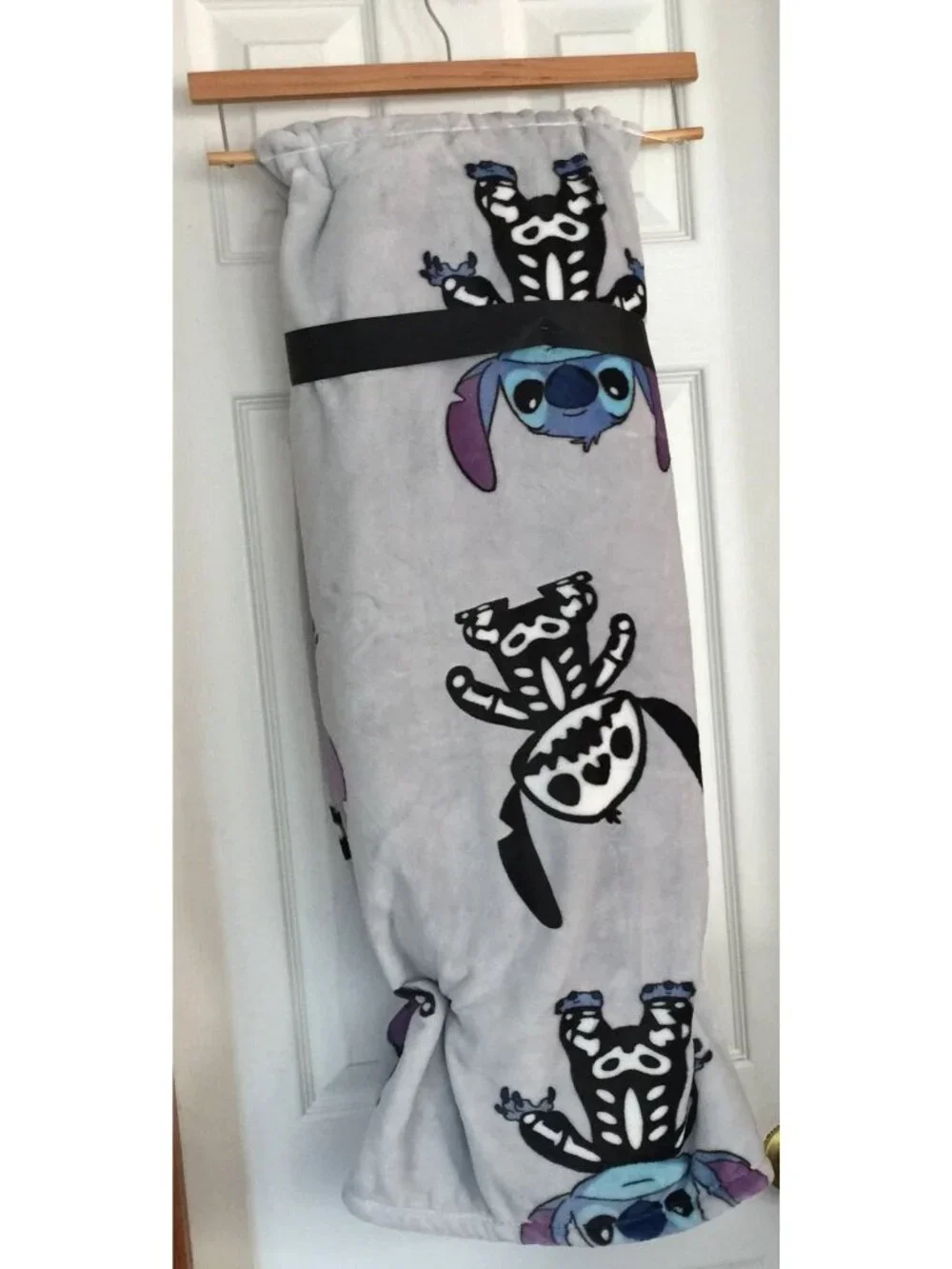 Disney Stitch Halloween Skeleton Plush Throw 60